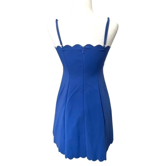 Likely Scalloped Spaghetti Strap Blue Dress - Size 6 - Picture 8 of 14
